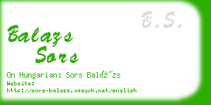 balazs sors business card